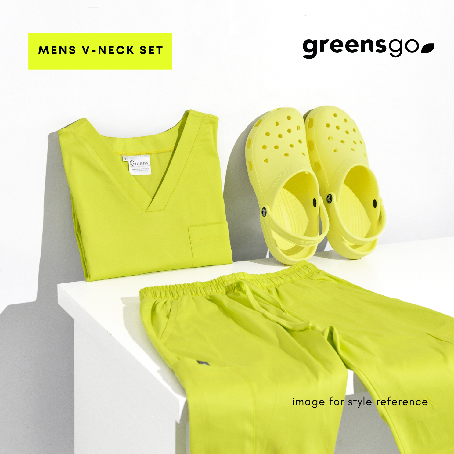 GREENSGO MENS ACTIVE V-NECK SET - Greens Medi Scrubs South Africa - Premium Medical Uniforms & Apparel - Delivery Across SA