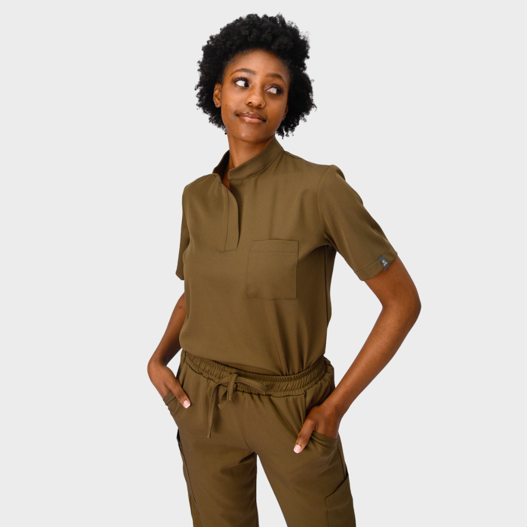 LADIES ACTIVE MANDARIN TOP - Greens Medi Scrubs South Africa - Premium Medical Uniforms & Apparel - Delivery Across SA