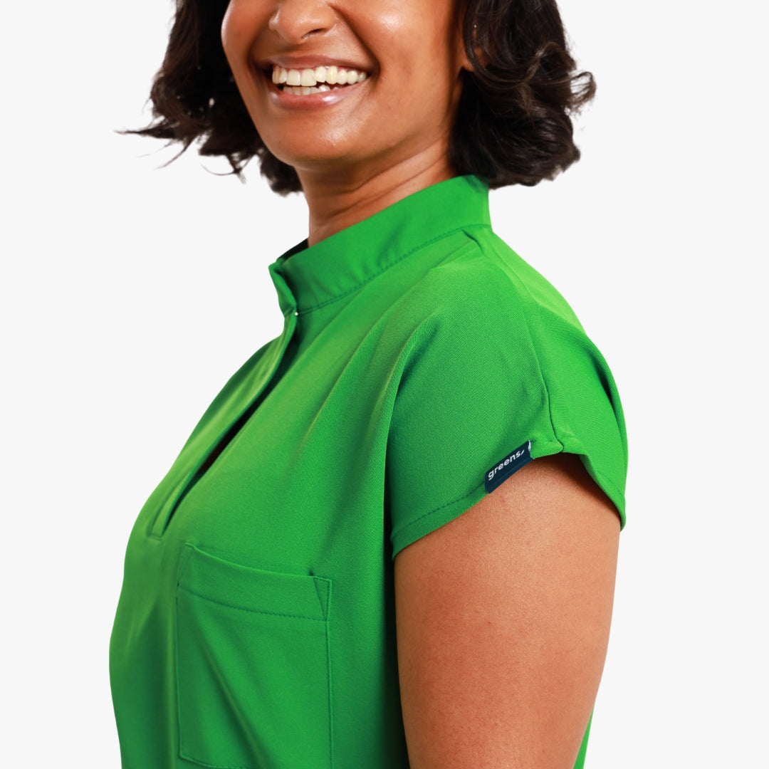 THE LADIES MANDARIN PETAL TOP - Greens Medi Scrubs South Africa - Premium Medical Uniforms & Apparel - Delivery Across SA