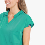 NEW LADIES V-COLLARED PETAL TOP - Greens Medi Scrubs South Africa - Premium Medical Uniforms & Apparel - Delivery Across SA