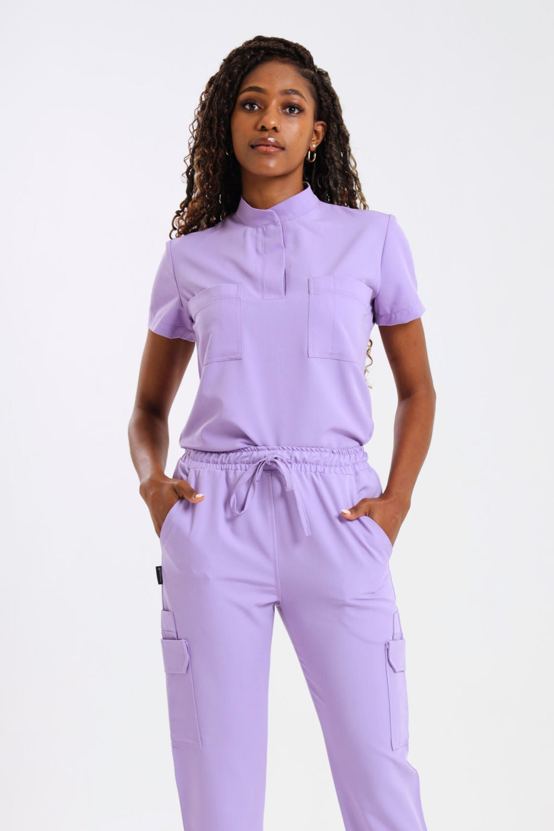 THE LUX LADIES MANDARIN FEMME TOP - Greens Medi Scrubs South Africa - Premium Medical Uniforms & Apparel - Delivery Across SA