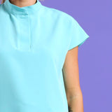 THE LUX LADIES MANDARIN PETAL TOP - Greens Medi Scrubs South Africa - Premium Medical Uniforms & Apparel - Delivery Across SA