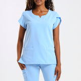 THE LUX LADIES NALEDI TULIP TOP - Greens Medi Scrubs South Africa - Premium Medical Uniforms & Apparel - Delivery Across SA