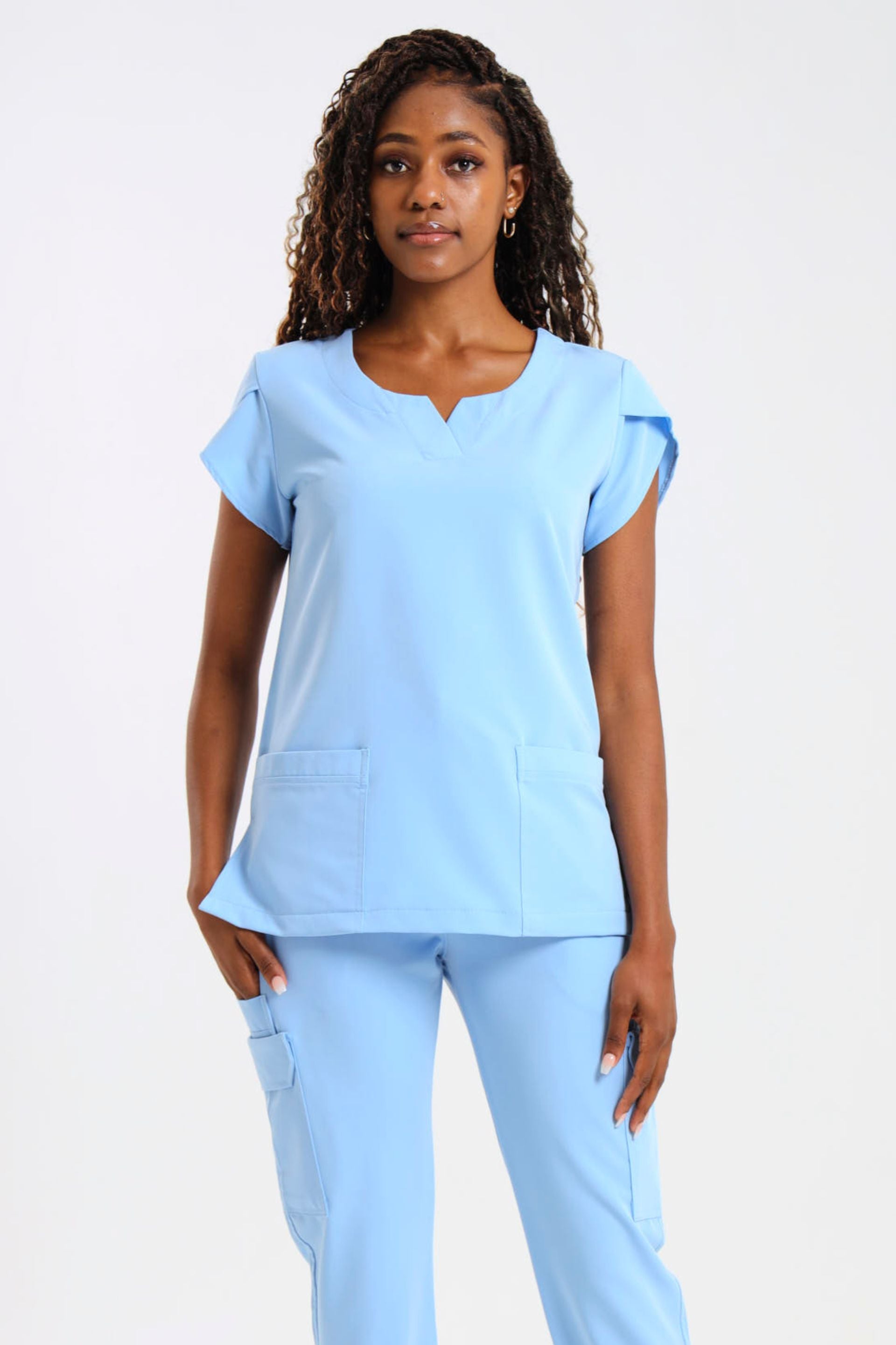 THE LUX LADIES NALEDI TULIP TOP - Greens Medi Scrubs South Africa - Premium Medical Uniforms & Apparel - Delivery Across SA