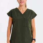 THE LUX LADIES V-NECK PETAL TOP - Greens Medi Scrubs South Africa - Premium Medical Uniforms & Apparel - Delivery Across SA