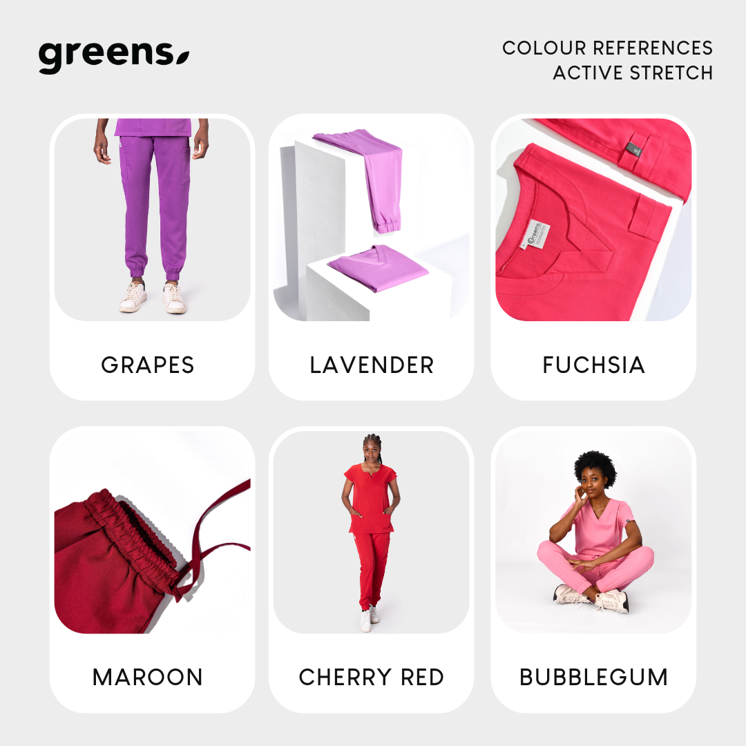 GREENSGO LADIES ACTIVE V-NECK SET (ACTIVE X SLIM PANTS) - Greens Medi Scrubs South Africa - Premium Medical Uniforms & Apparel - Delivery Across SA