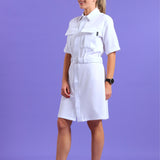 NEW LADIES SHORTSLEEVE MILITARY DRESS - Greens Medi Scrubs South Africa - Premium Medical Uniforms & Apparel - Delivery Across SA