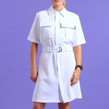 NEW LADIES SHORTSLEEVE MILITARY DRESS - Greens Medi Scrubs South Africa - Premium Medical Uniforms & Apparel - Delivery Across SA