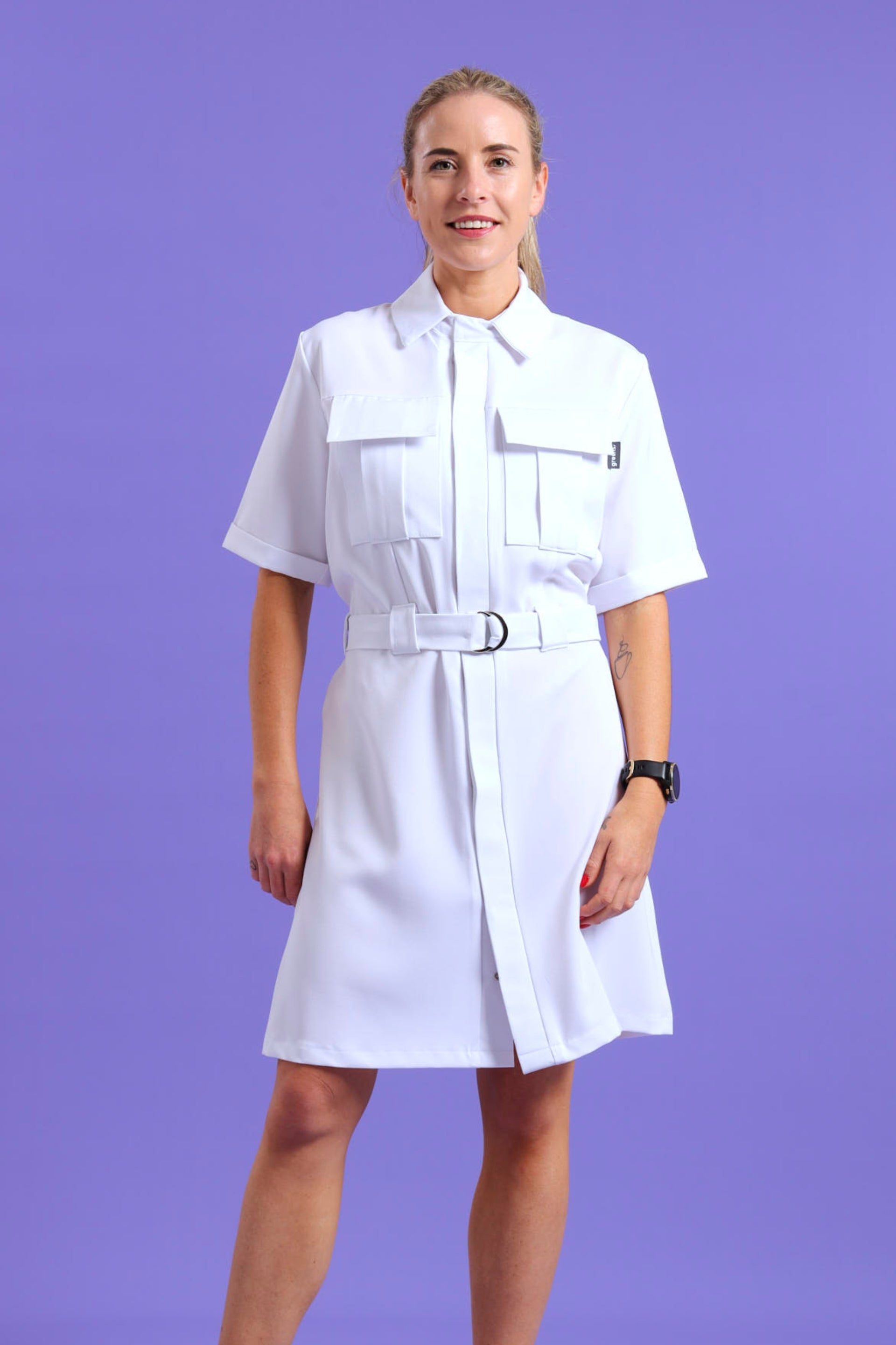 NEW LADIES SHORTSLEEVE MILITARY DRESS - Greens Medi Scrubs South Africa - Premium Medical Uniforms & Apparel - Delivery Across SA