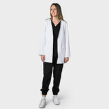 LADIES LONGSLEEVE COLLARLESS LUXE LAB COAT - Greens Medi Scrubs South Africa - Premium Medical Uniforms & Apparel - Delivery Across SA