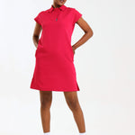 NEW LADIES PRO-COLLARED DRESS WITH PETAL SLEEVE - Greens Medi Scrubs South Africa - Premium Medical Uniforms & Apparel - Delivery Across SA