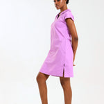 NEW LADIES V-COLLARED DRESS WITH PETAL SLEEVE - Greens Medi Scrubs South Africa - Premium Medical Uniforms & Apparel - Delivery Across SA