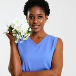 NEW LADIES V-NECK SLEEVELESS TOP - Greens Medi Scrubs South Africa - Premium Medical Uniforms & Apparel - Delivery Across SA