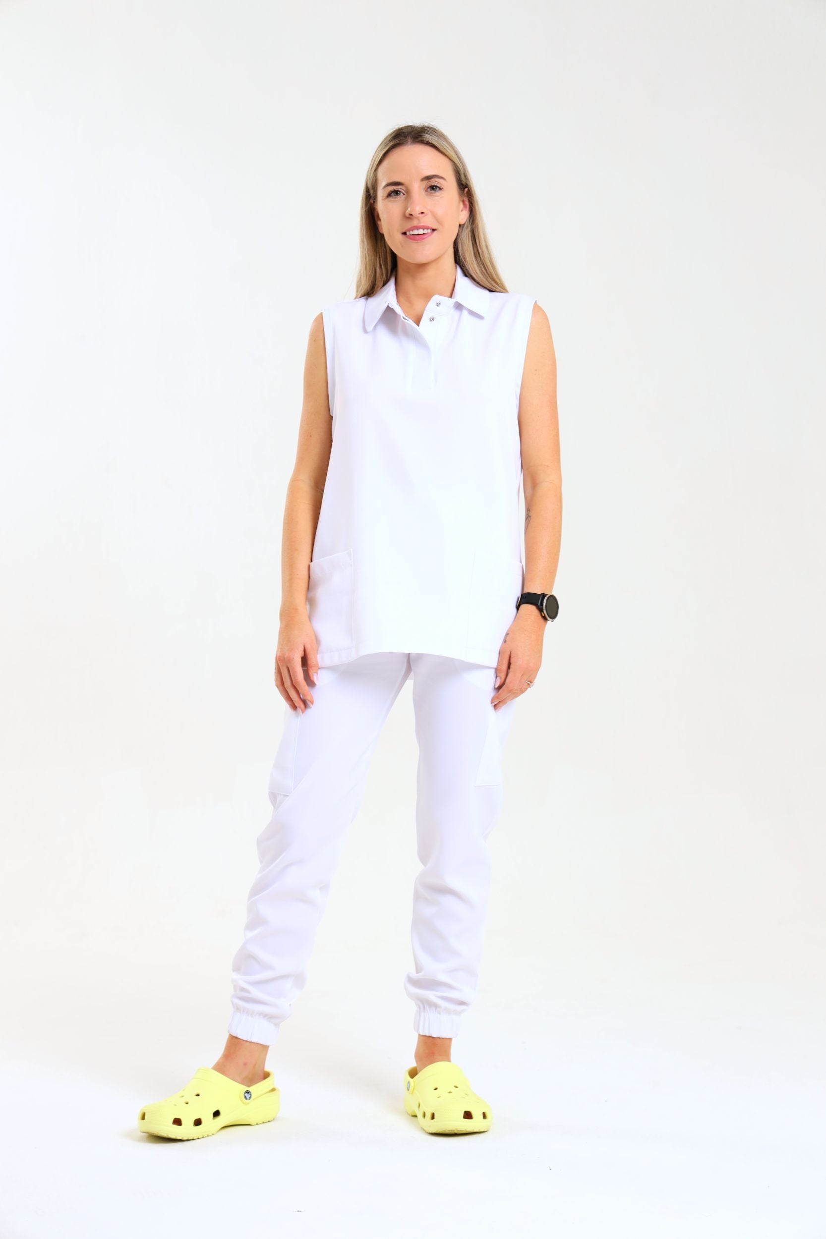 NEW LADIES PRO-COLLARED SLEEVELESS TOP - Greens Medi Scrubs South Africa - Premium Medical Uniforms & Apparel - Delivery Across SA