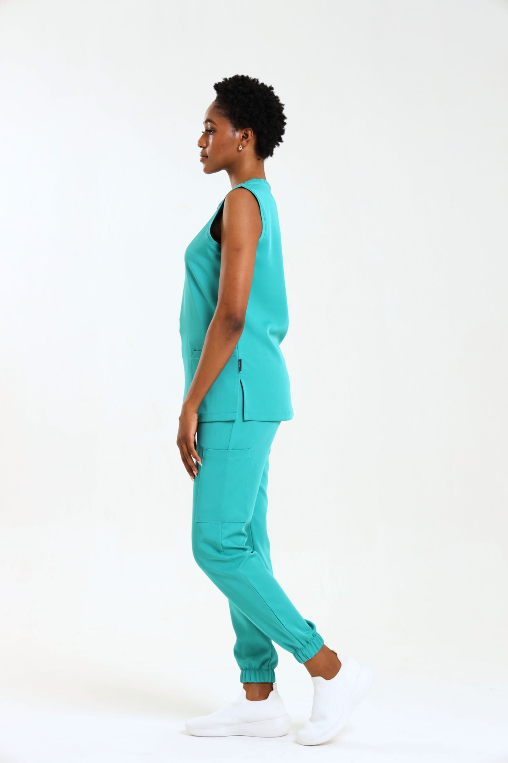 NEW LADIES ROUND SLEEVELESS TOP - Greens Medi Scrubs South Africa - Premium Medical Uniforms & Apparel - Delivery Across SA