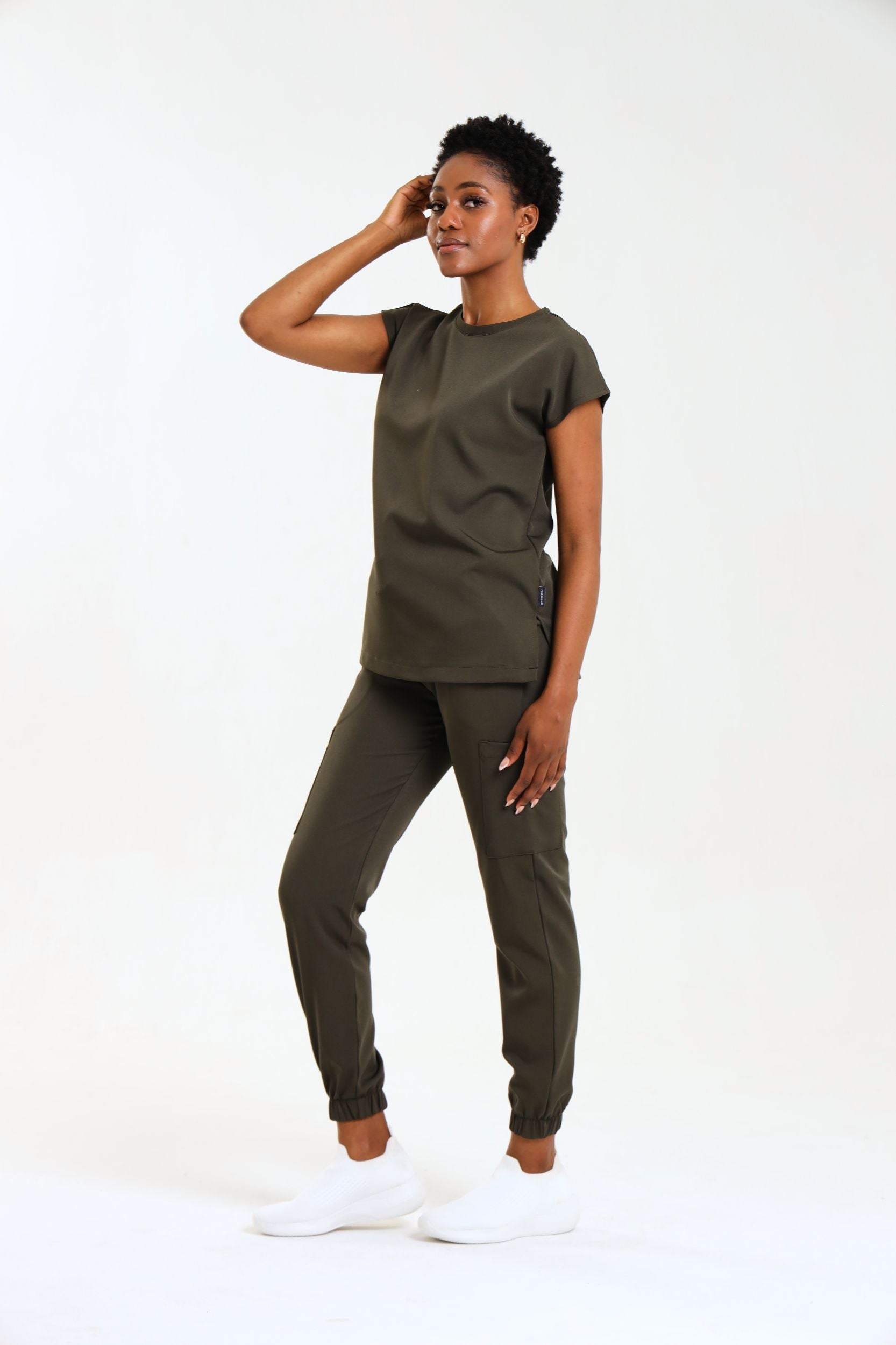 NEW LADIES ROUND PETAL TOP - Greens Medi Scrubs South Africa - Premium Medical Uniforms & Apparel - Delivery Across SA