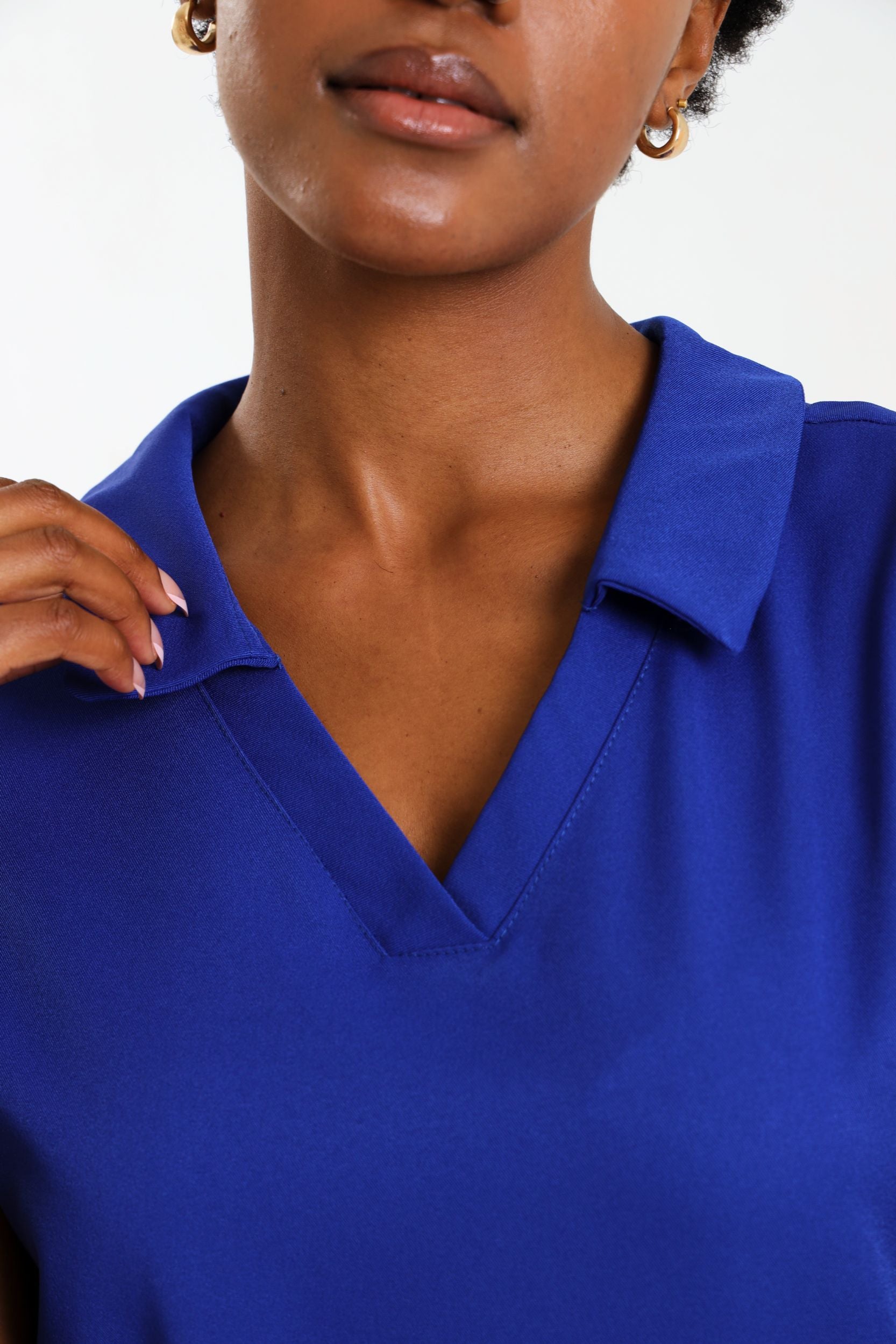 NEW LADIES V-COLLARED DRESS WITH FEMME SLEEVE - Greens Medi Scrubs South Africa - Premium Medical Uniforms & Apparel - Delivery Across SA