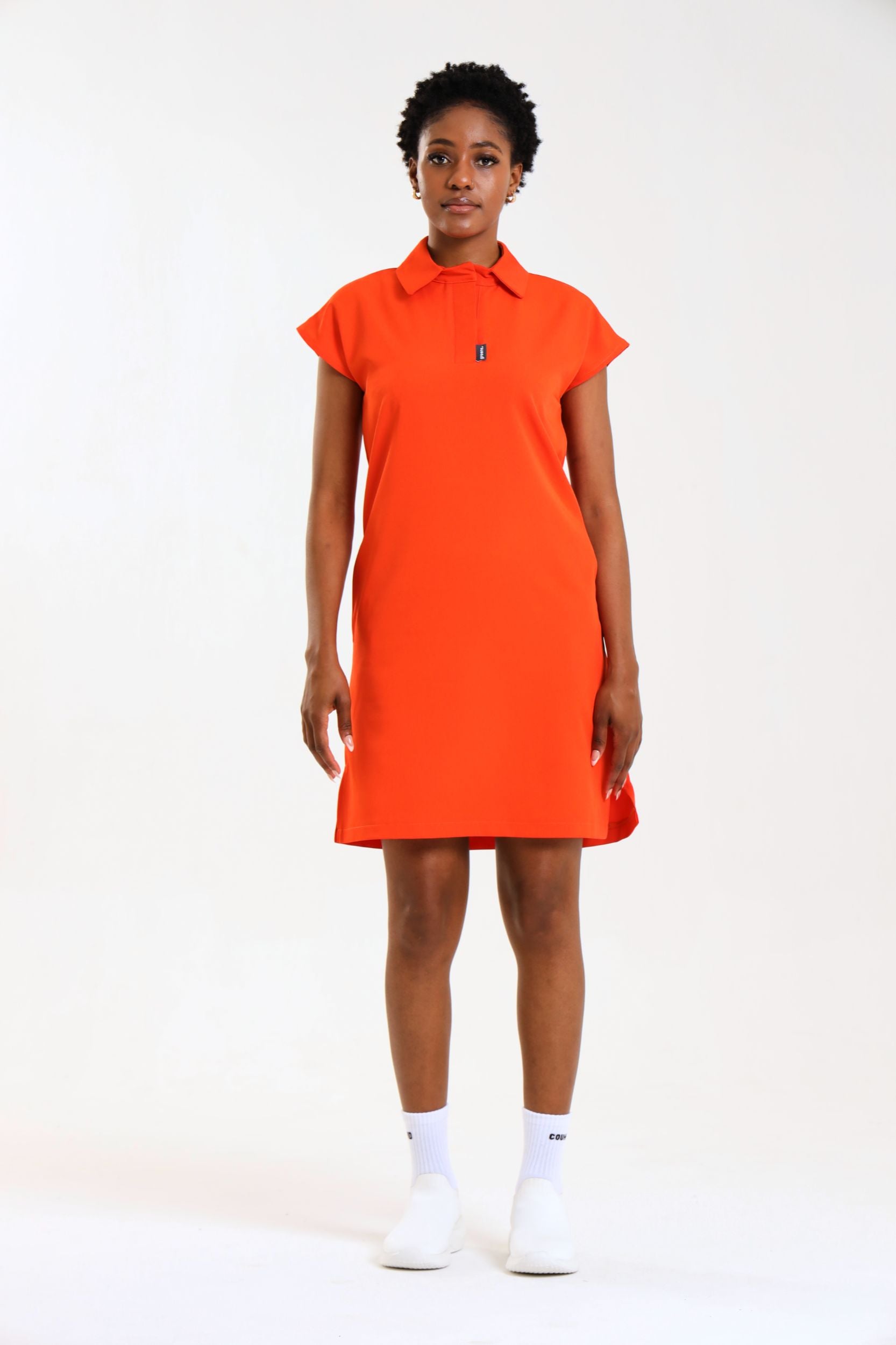 NEW LADIES PRO-COLLARED DRESS WITH PETAL SLEEVE - Greens Medi Scrubs South Africa - Premium Medical Uniforms & Apparel - Delivery Across SA