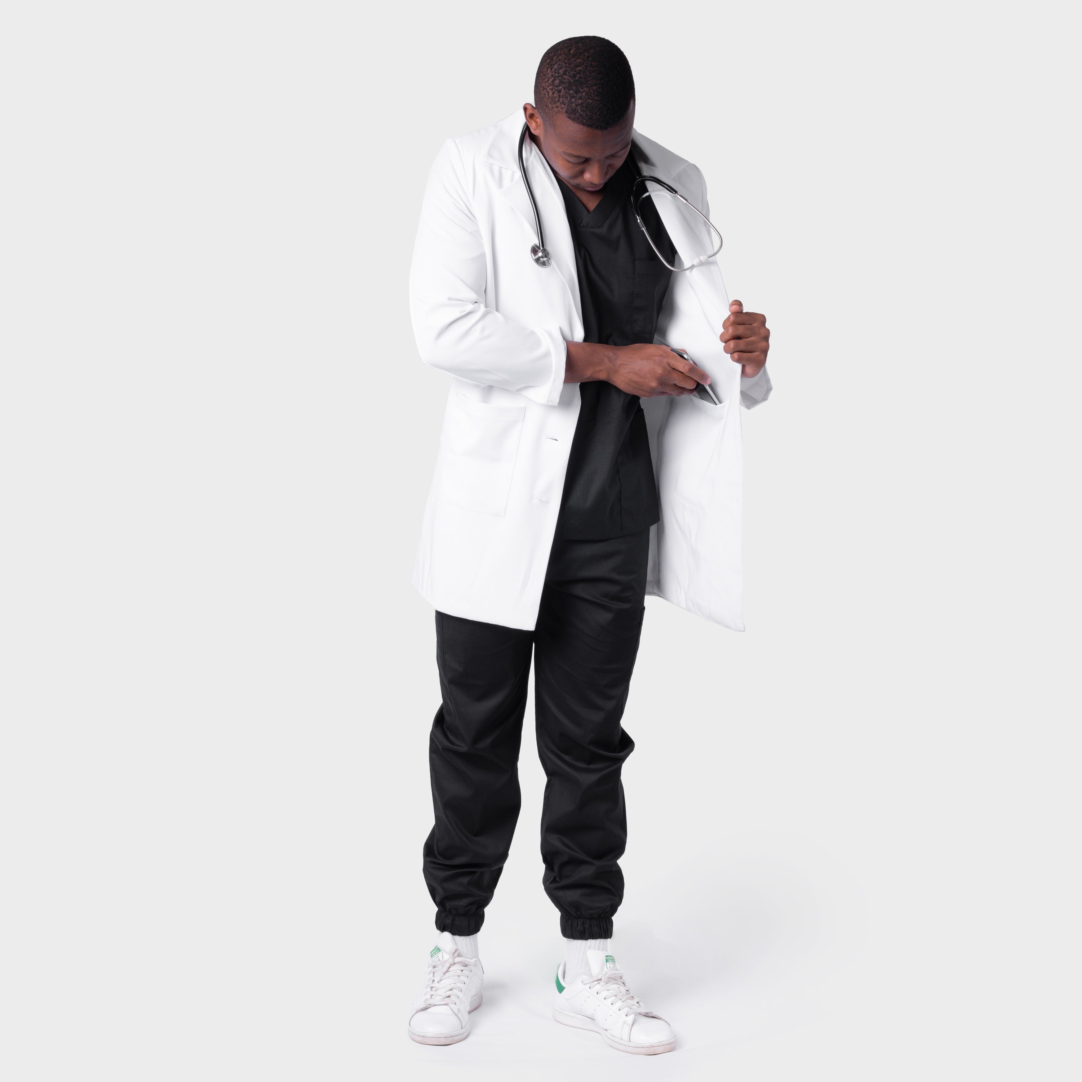 MENS LONGSLEEVE LUXE LAB COAT - Greens Medi Scrubs South Africa - Premium Medical Uniforms & Apparel - Delivery Across SA