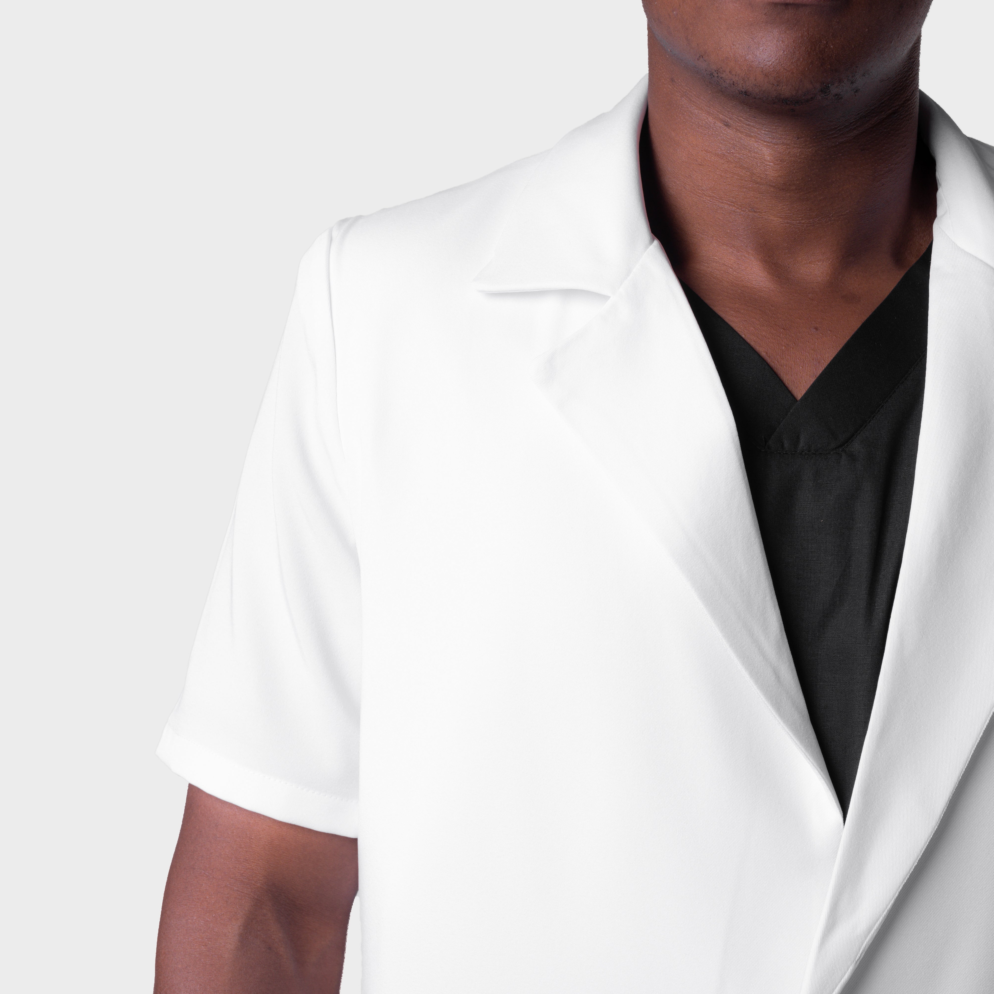 MENS SHORTSLEEVE LUXE LAB COAT - Greens Medi Scrubs South Africa - Premium Medical Uniforms & Apparel - Delivery Across SA