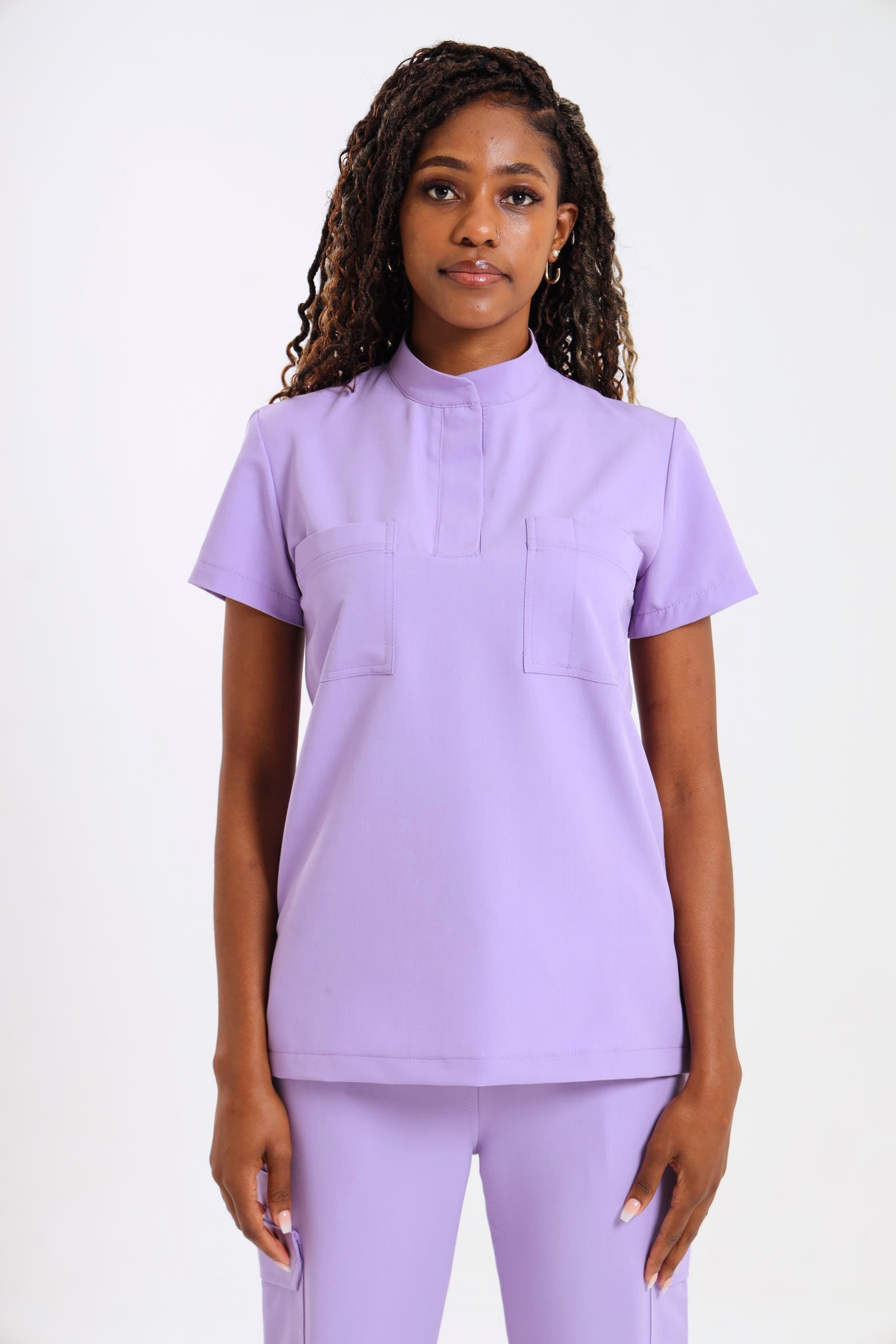 THE LUX LADIES MANDARIN FEMME TOP - Greens Medi Scrubs South Africa - Premium Medical Uniforms & Apparel - Delivery Across SA