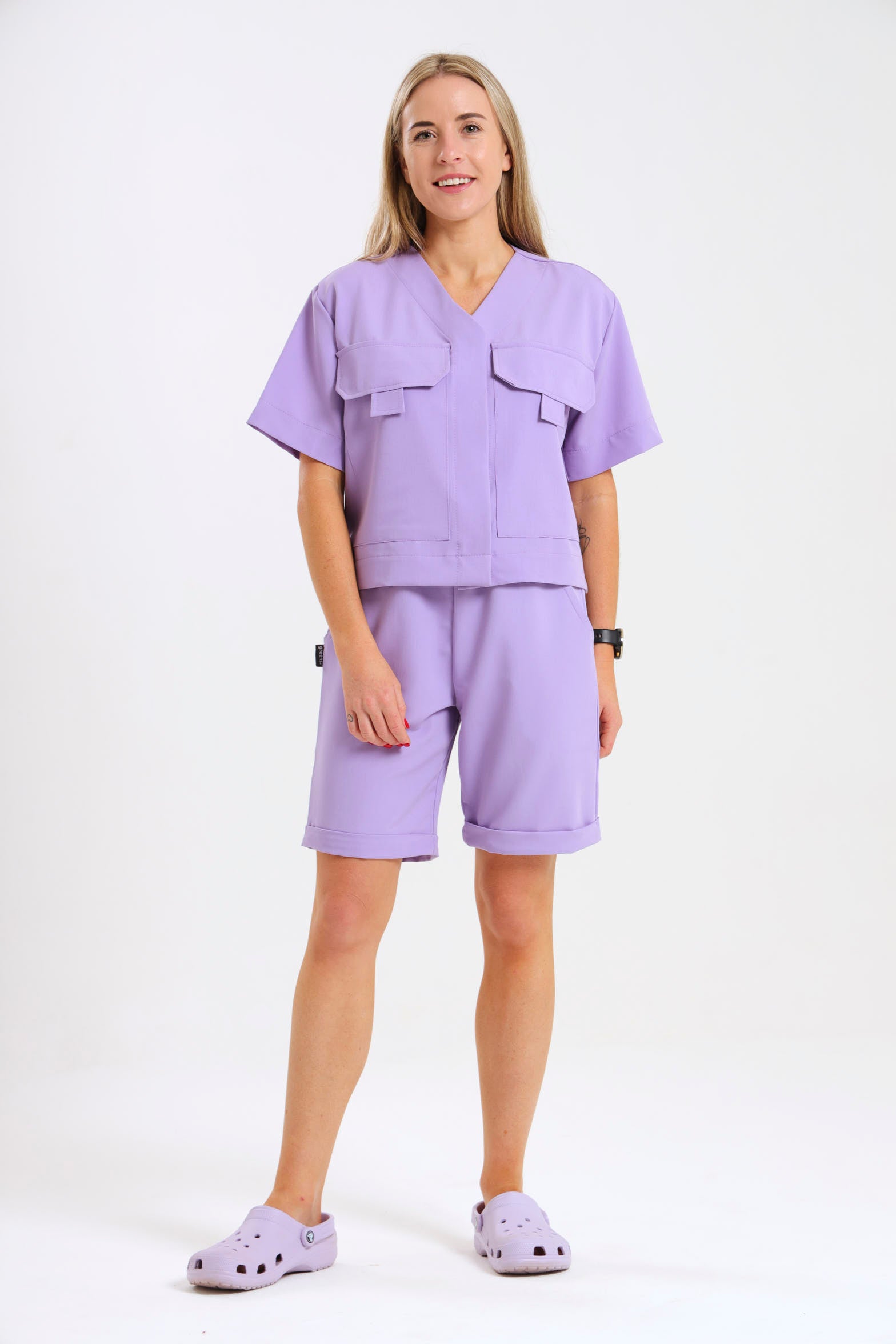 NEW LADIES LUX BOX CROP SHIRT - Greens Medi Scrubs South Africa - Premium Medical Uniforms & Apparel - Delivery Across SA