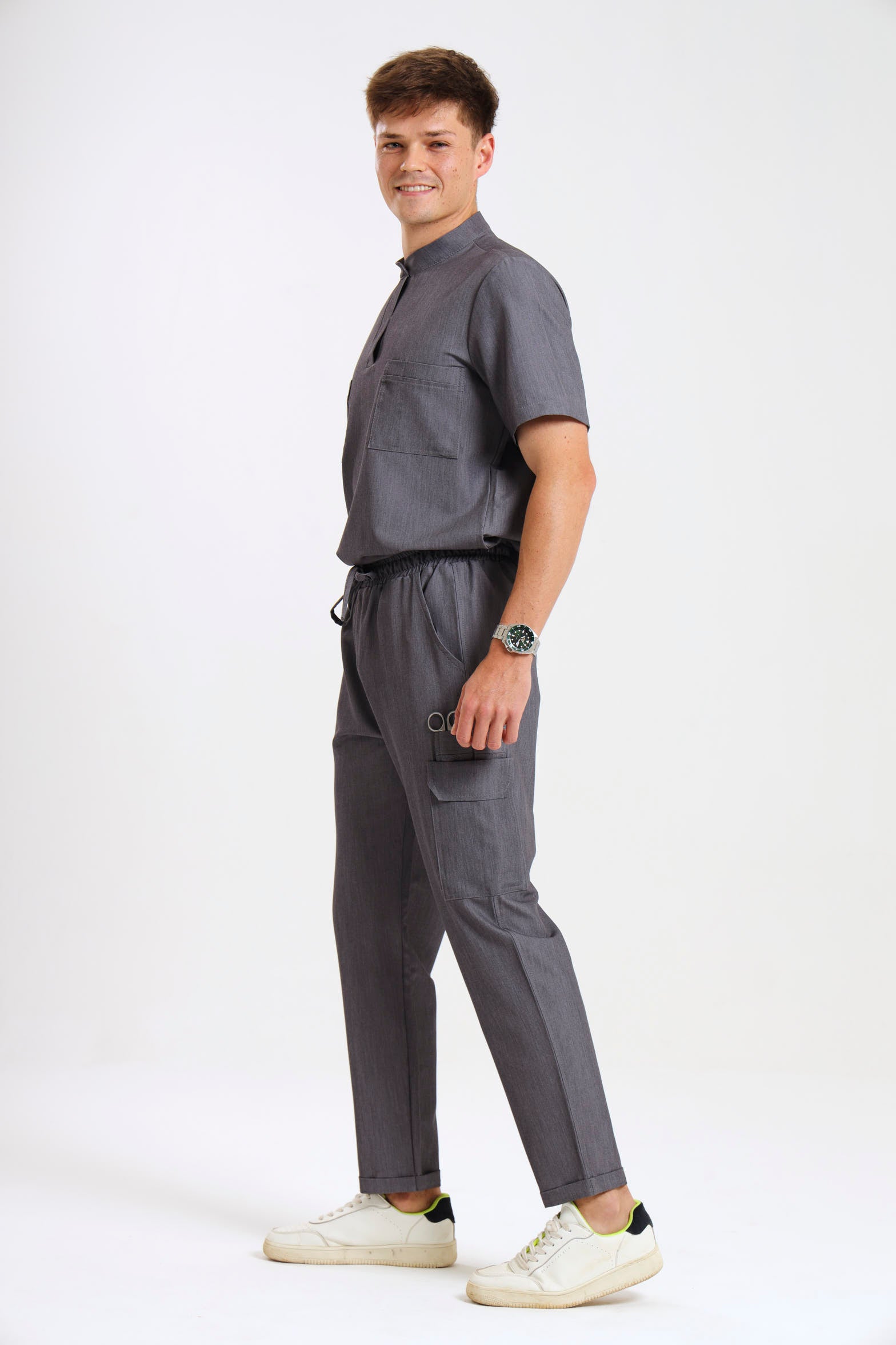 THE LUX MENS MANDARIN TOP - Greens Medi Scrubs South Africa - Premium Medical Uniforms & Apparel - Delivery Across SA