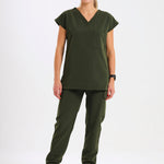 THE LUX LADIES V-NECK PETAL TOP - Greens Medi Scrubs South Africa - Premium Medical Uniforms & Apparel - Delivery Across SA