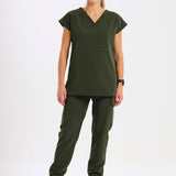 THE LUX LADIES V-NECK PETAL TOP - Greens Medi Scrubs South Africa - Premium Medical Uniforms & Apparel - Delivery Across SA