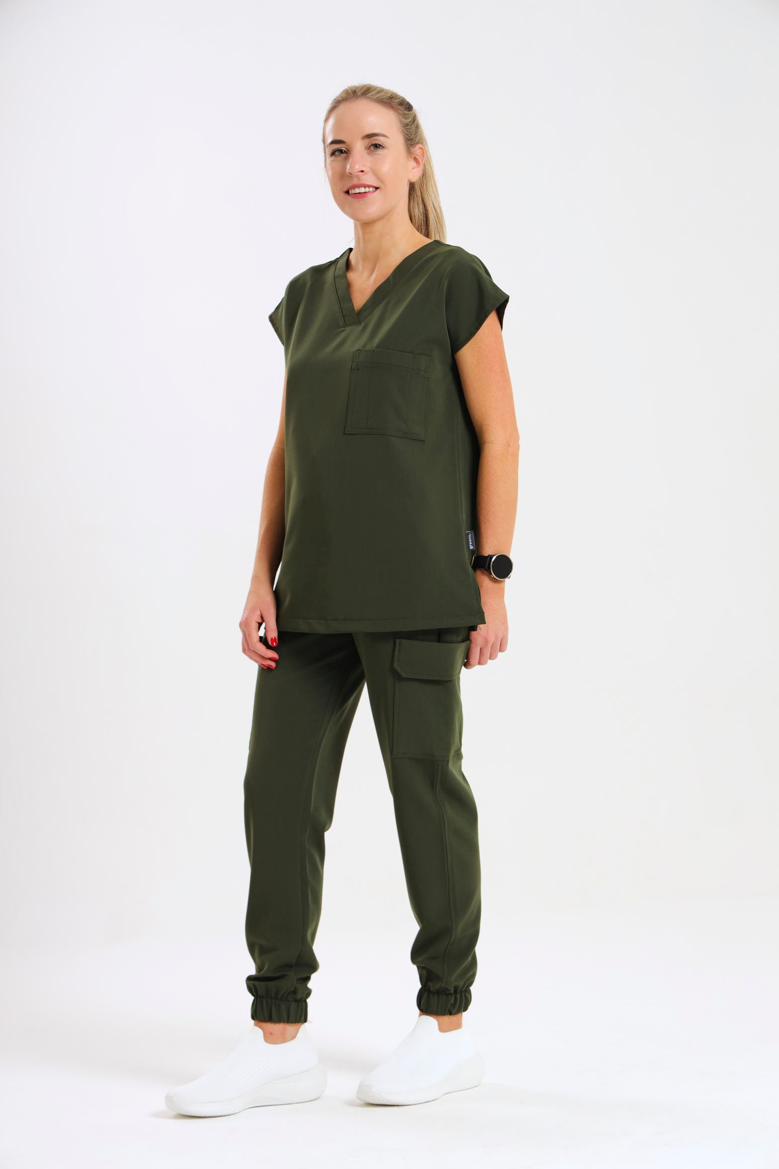 THE LUX LADIES V-NECK PETAL TOP - Greens Medi Scrubs South Africa - Premium Medical Uniforms & Apparel - Delivery Across SA