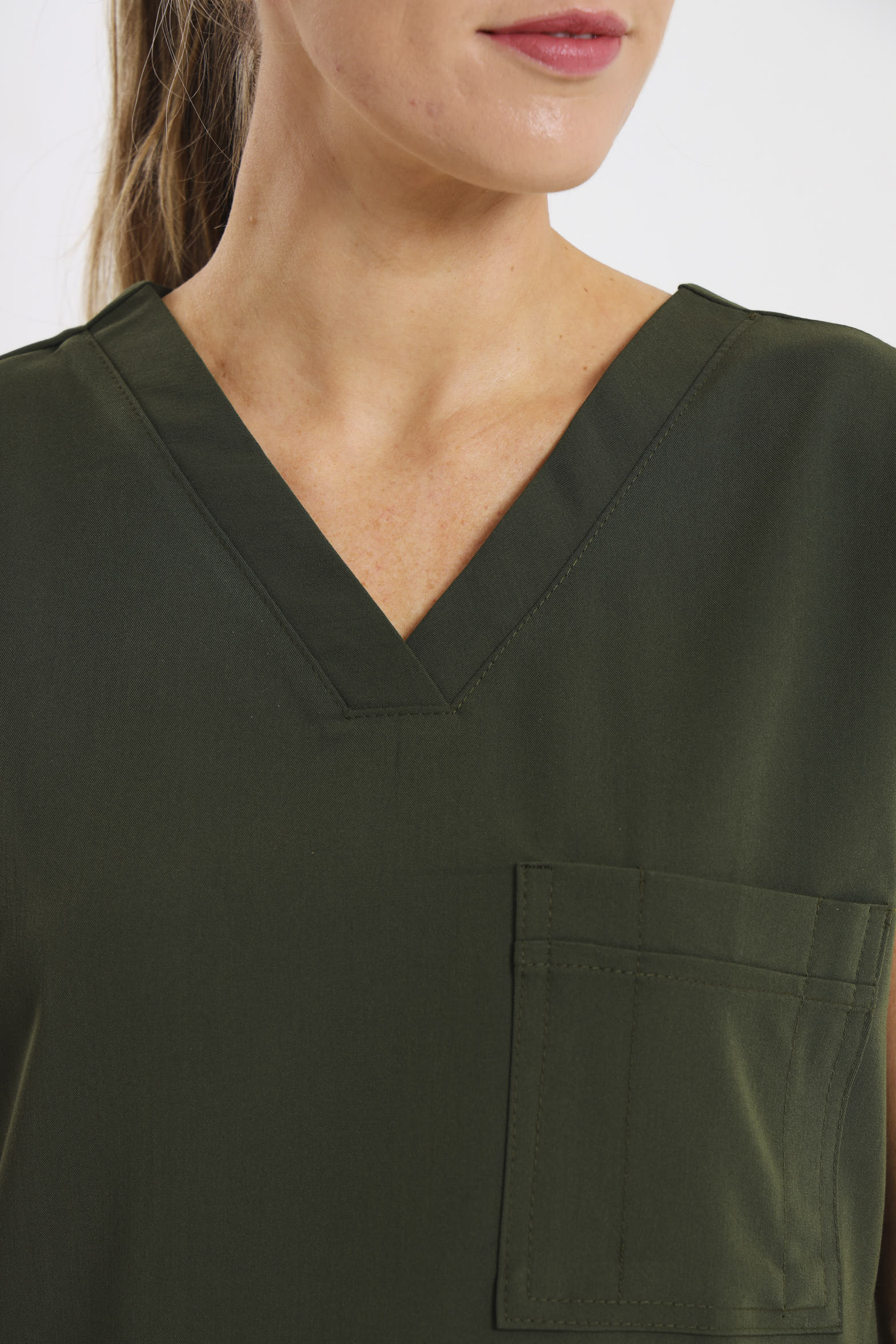 THE LUX LADIES V-NECK PETAL TOP - Greens Medi Scrubs South Africa - Premium Medical Uniforms & Apparel - Delivery Across SA