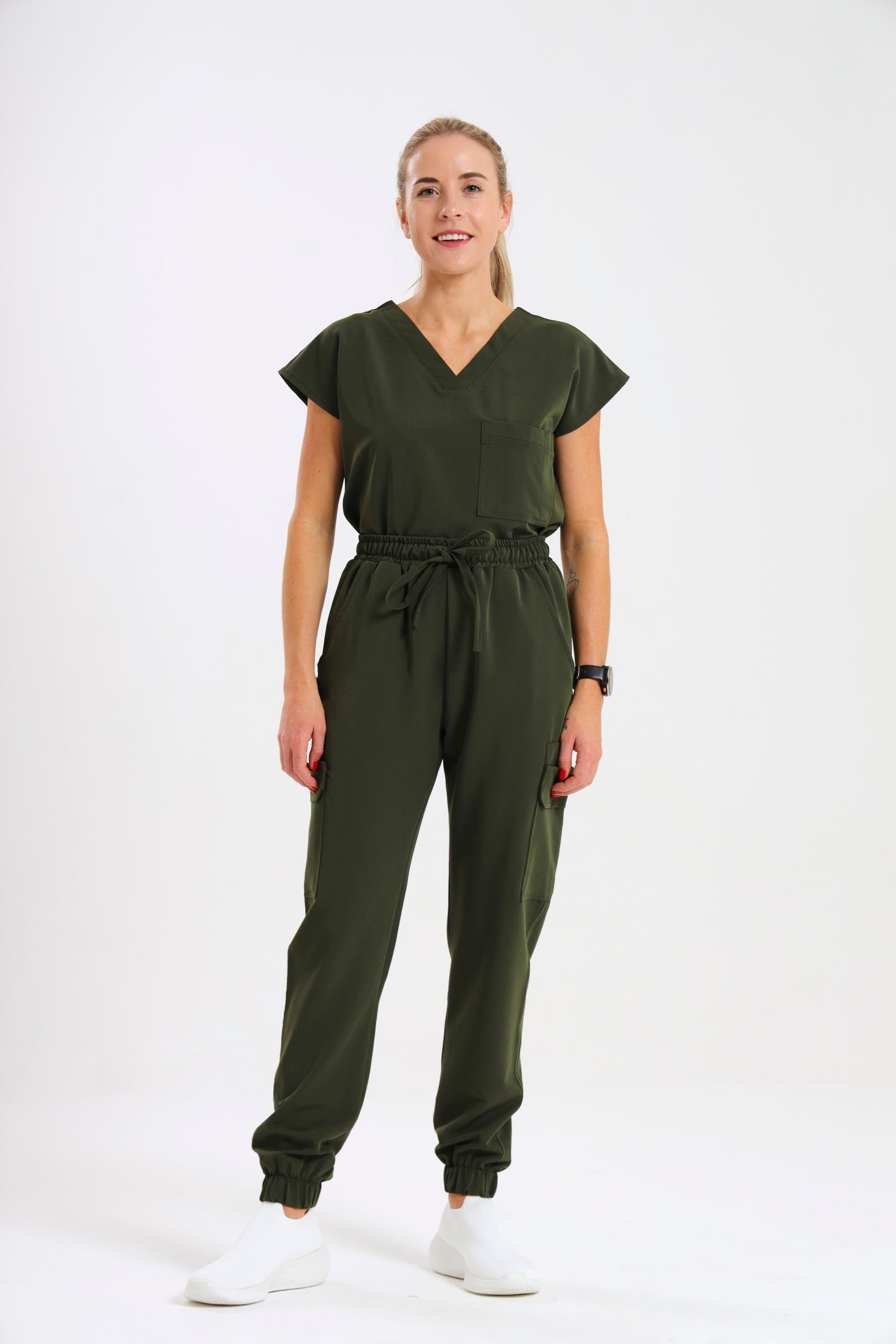 THE LUX LADIES V-NECK PETAL TOP - Greens Medi Scrubs South Africa - Premium Medical Uniforms & Apparel - Delivery Across SA
