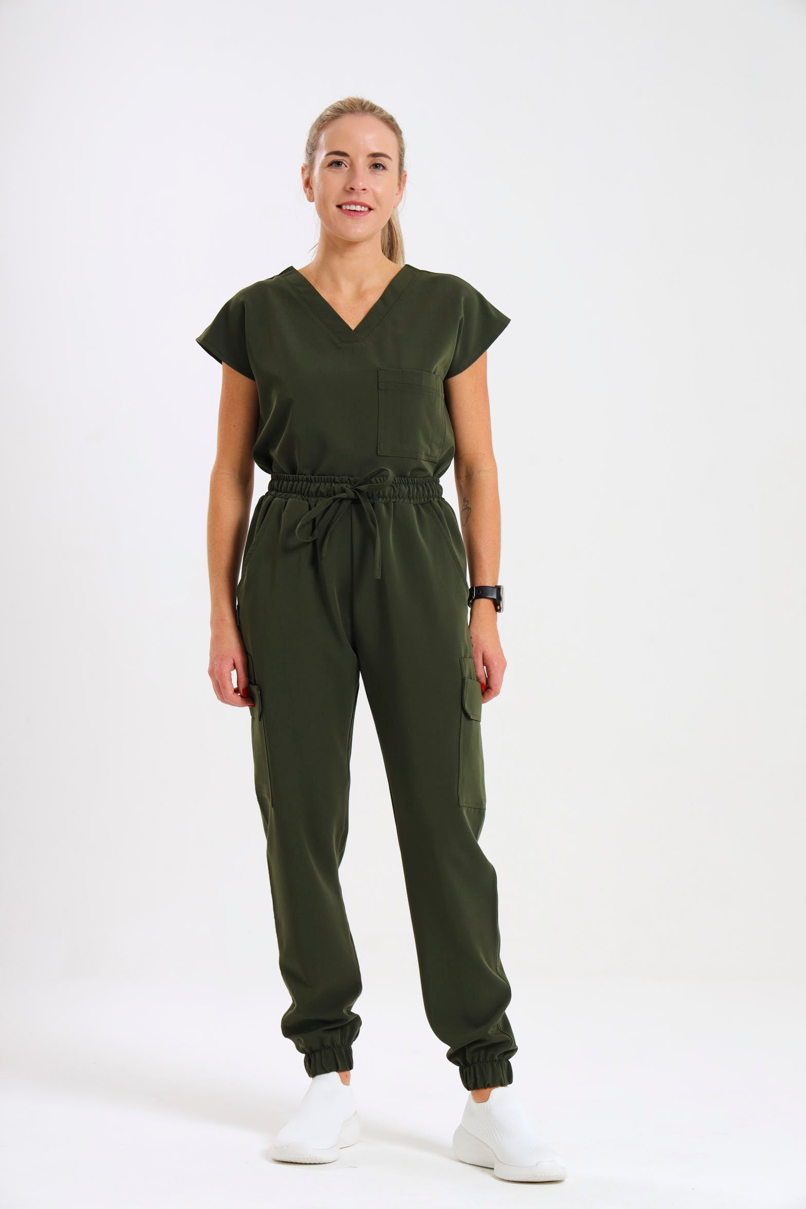 THE LUX LADIES V-NECK PETAL TOP - Greens Medi Scrubs South Africa - Premium Medical Uniforms & Apparel - Delivery Across SA