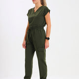 THE LUX LADIES V-NECK PETAL TOP - Greens Medi Scrubs South Africa - Premium Medical Uniforms & Apparel - Delivery Across SA