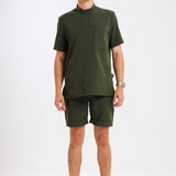 THE LUX MENS MANDARIN TOP - Greens Medi Scrubs South Africa - Premium Medical Uniforms & Apparel - Delivery Across SA