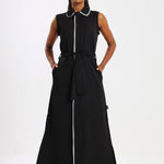 NEW LADIES SLEEVELESS MODEST DRESS WITH BINDING DETAIL - Greens Medi Scrubs South Africa - Premium Medical Uniforms & Apparel - Delivery Across SA