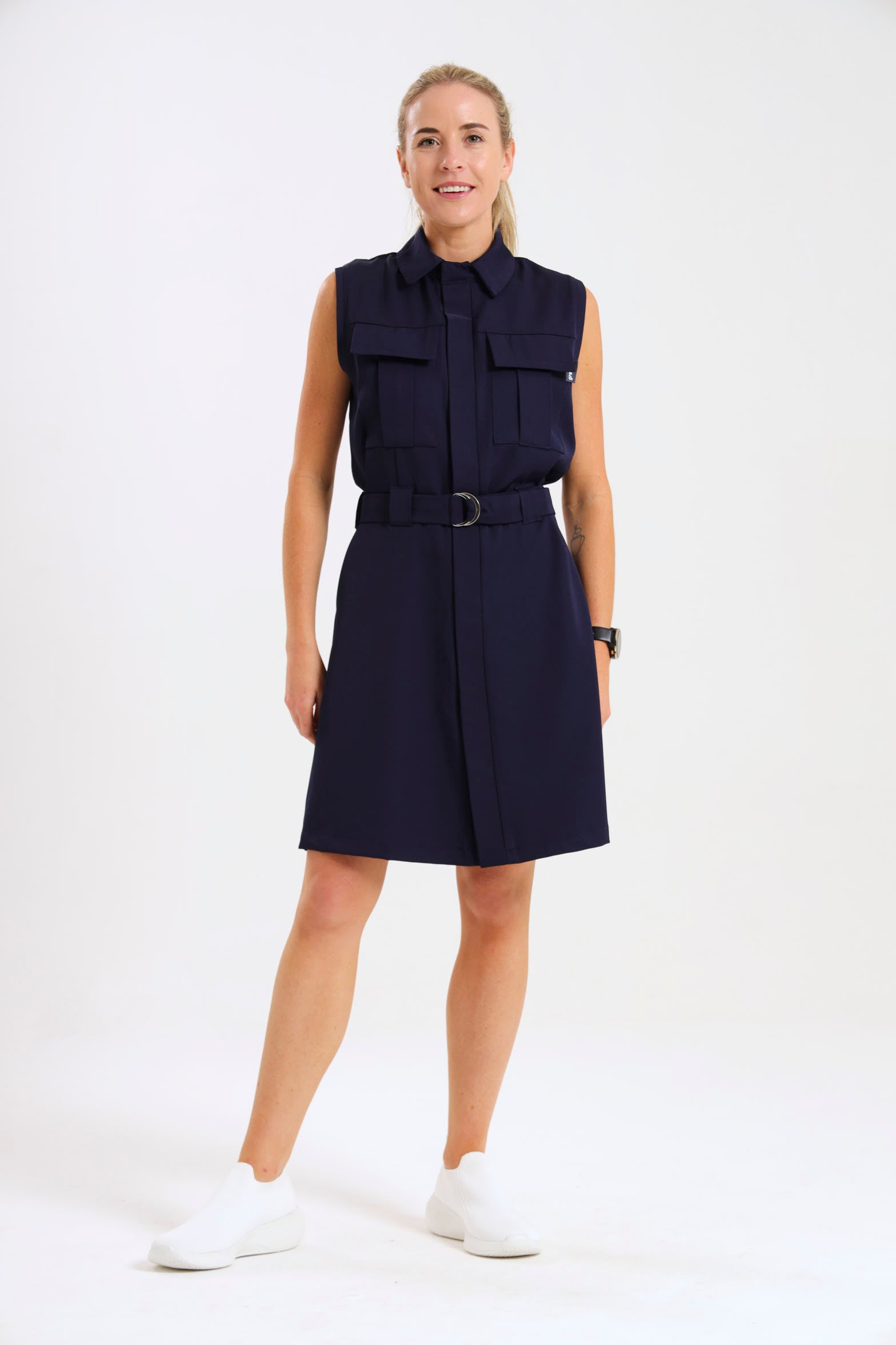 NEW LADIES SLEEVELESS MILITARY DRESS - Greens Medi Scrubs South Africa - Premium Medical Uniforms & Apparel - Delivery Across SA
