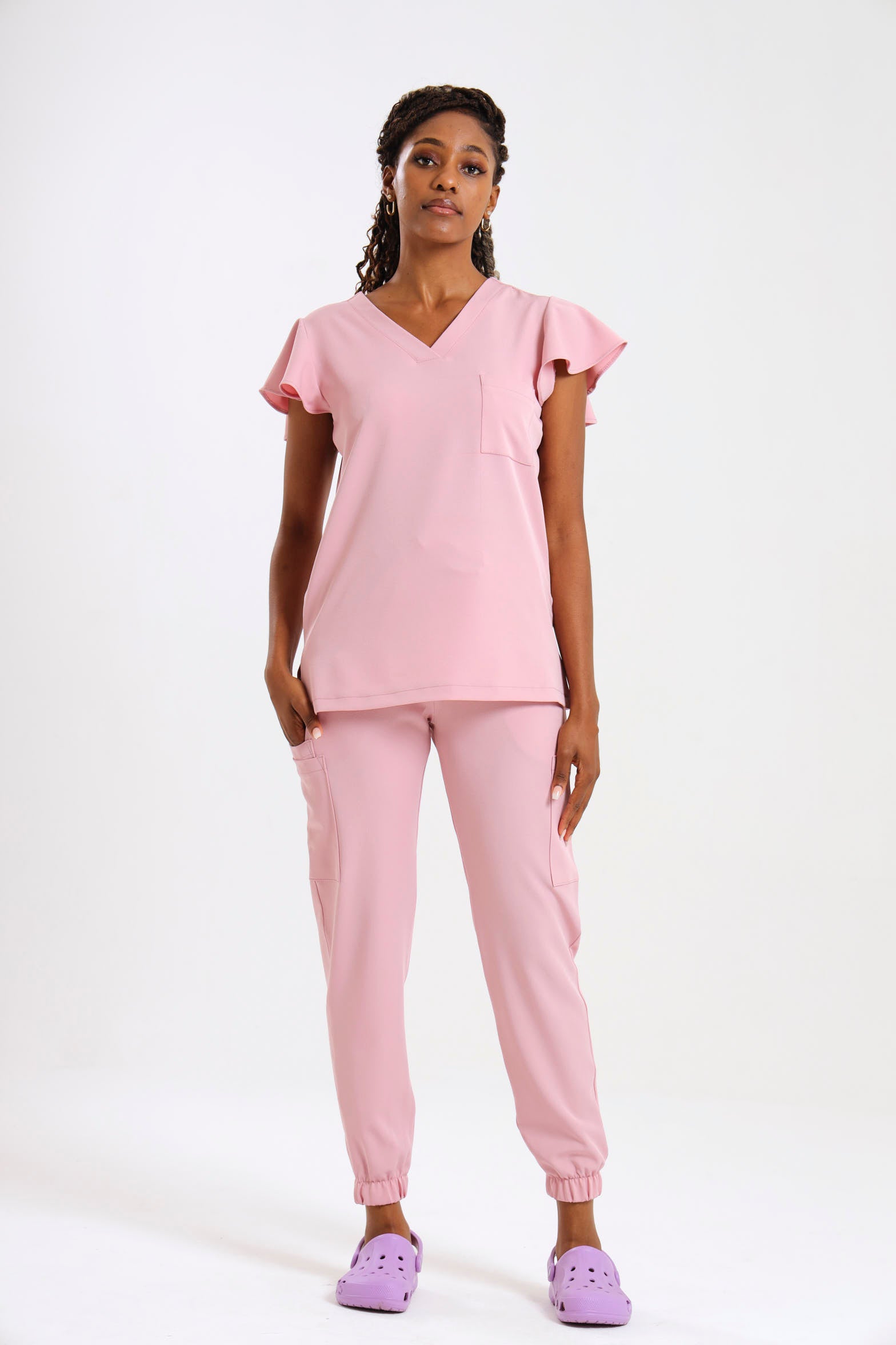 THE LADIES V-NECK FLOW TOP - Greens Medi Scrubs South Africa - Premium Medical Uniforms & Apparel - Delivery Across SA