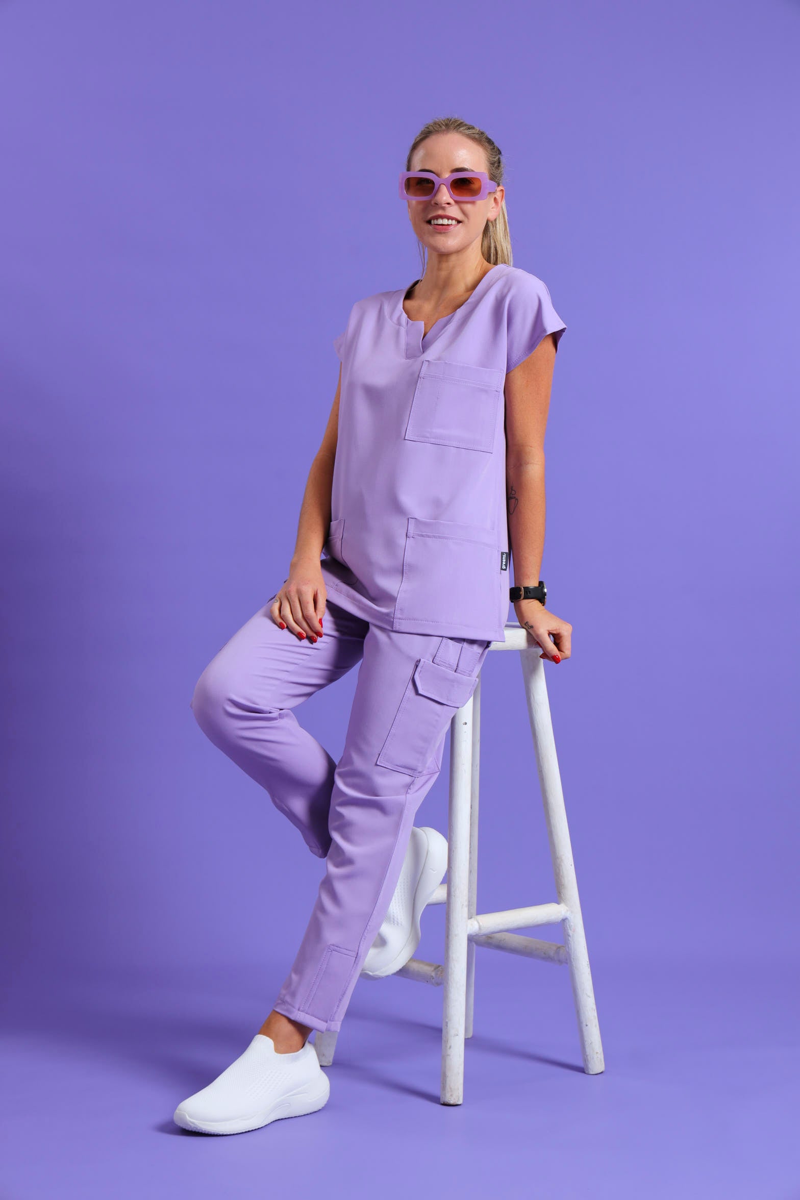 THE LUX LADIES NALEDI PETAL TOP - Greens Medi Scrubs South Africa - Premium Medical Uniforms & Apparel - Delivery Across SA