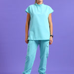 THE LUX LADIES MANDARIN PETAL TOP - Greens Medi Scrubs South Africa - Premium Medical Uniforms & Apparel - Delivery Across SA