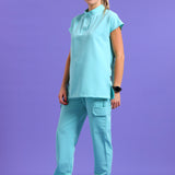 THE LUX LADIES MANDARIN PETAL TOP - Greens Medi Scrubs South Africa - Premium Medical Uniforms & Apparel - Delivery Across SA