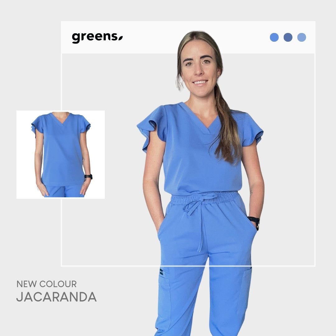 GREENSGO LADIES ACTIVE V-NECK SET (ACTIVE X SLIM PANTS) - Greens Medi Scrubs South Africa - Premium Medical Uniforms & Apparel - Delivery Across SA