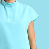 THE LUX LADIES MANDARIN PETAL TOP - Greens Medi Scrubs South Africa - Premium Medical Uniforms & Apparel - Delivery Across SA