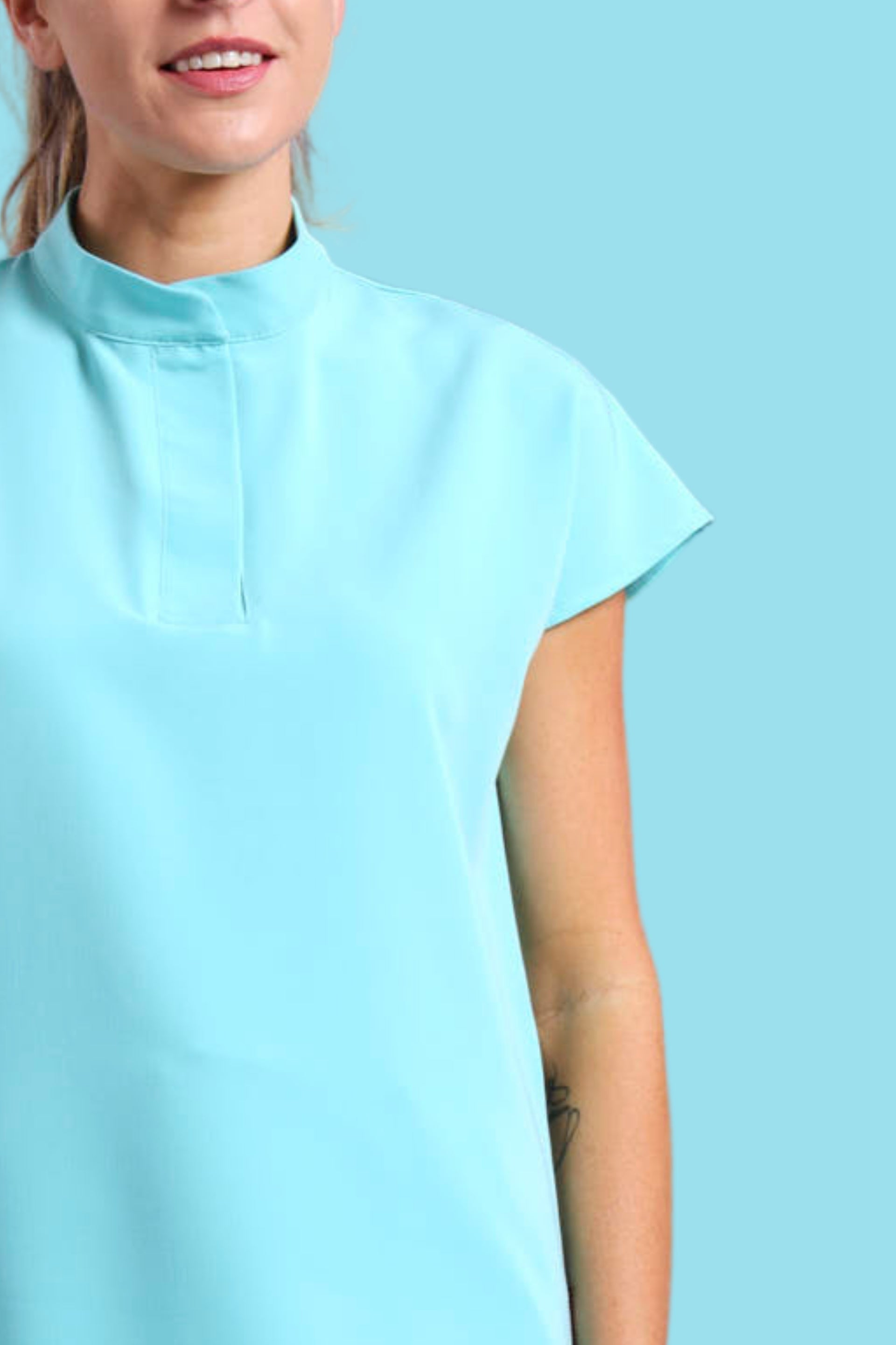 THE LUX LADIES MANDARIN PETAL TOP - Greens Medi Scrubs South Africa - Premium Medical Uniforms & Apparel - Delivery Across SA