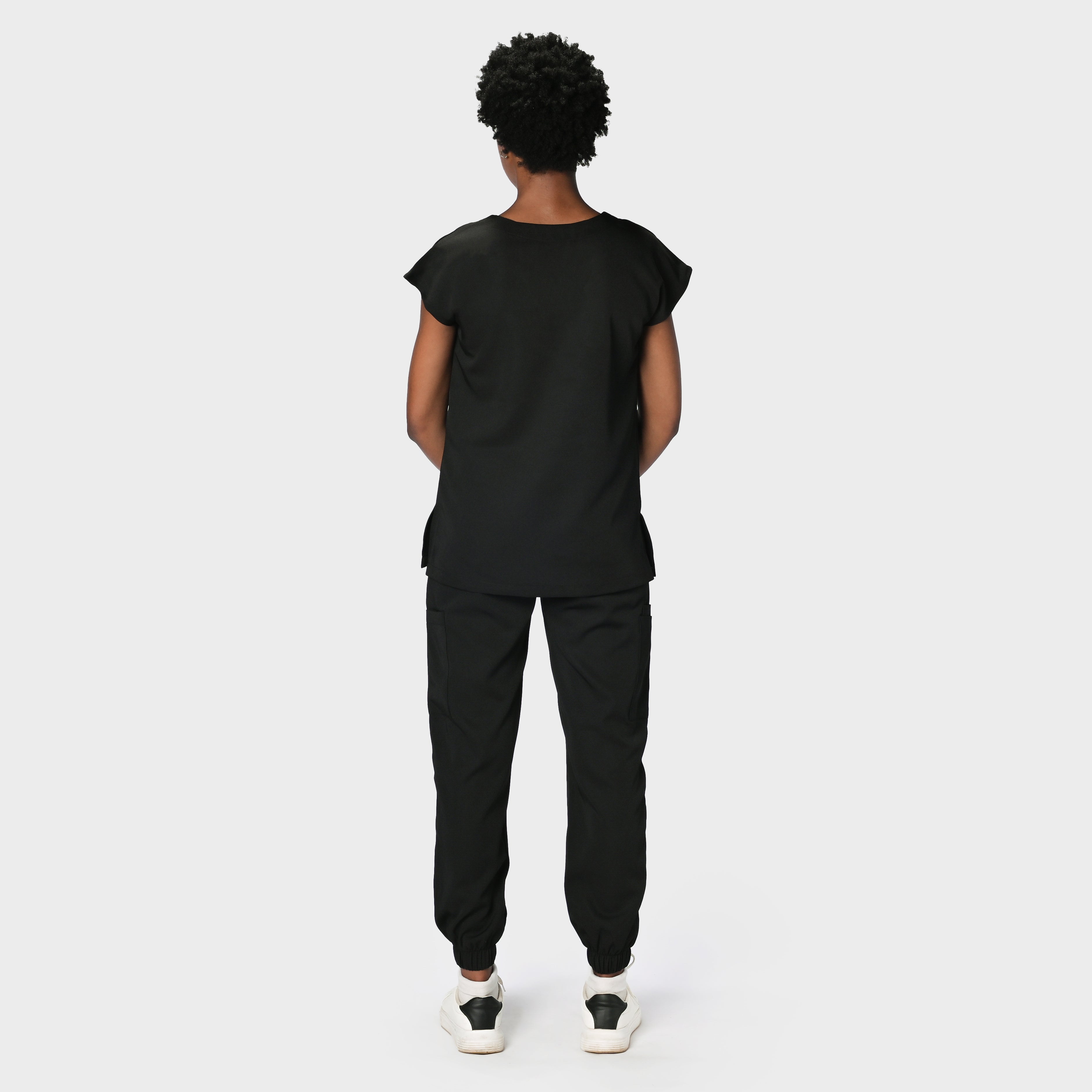 LADIES ACTIVE NALEDI TOP WITH PETAL SLEEVE - Greens Medi Scrubs South Africa - Premium Medical Uniforms & Apparel - Delivery Across SA