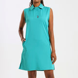 NEW LADIES PRO-COLLARED SLEEVELESS DRESS