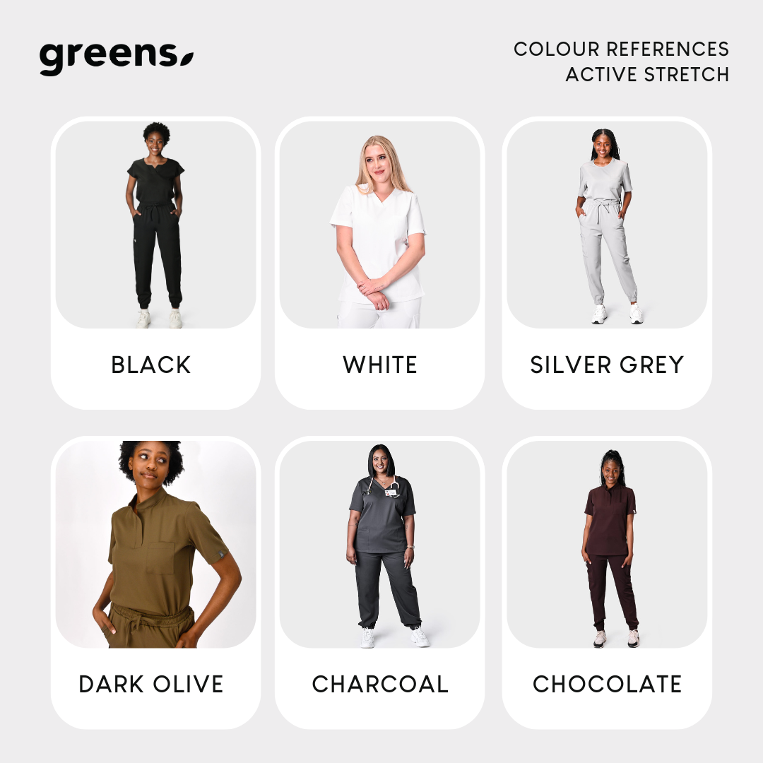 LADIES ACTIVE X SLIM TOP - Greens Medi Scrubs South Africa - Premium Medical Uniforms & Apparel - Delivery Across SA 