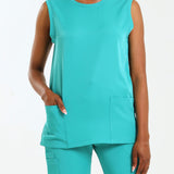 NEW LADIES ROUND SLEEVELESS TOP