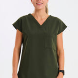 THE LUX LADIES V-NECK PETAL TOP
