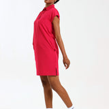 NEW LADIES PRO-COLLARED DRESS WITH PETAL SLEEVE